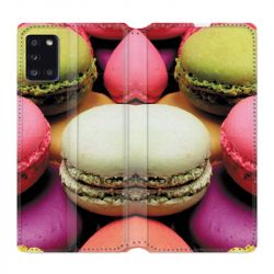 Housse cuir portefeuille pour Samsung Galaxy A31 Macaron