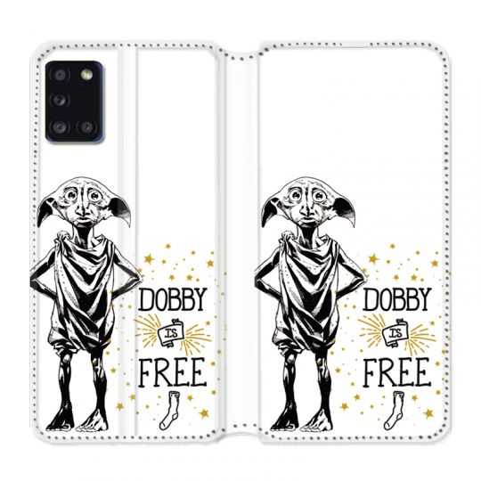 Housse cuir portefeuille pour Samsung Galaxy A31 WB License Harry Potter Dobby Free B