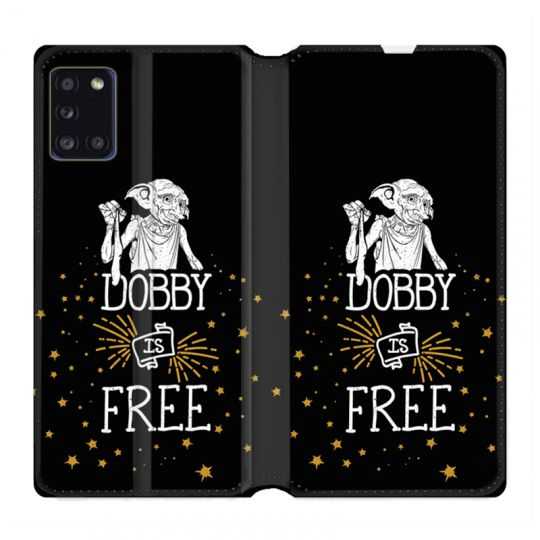 Housse cuir portefeuille pour Samsung Galaxy A31 WB License Harry Potter Dobby Free N