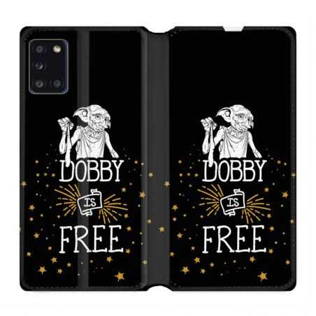 Housse cuir portefeuille pour Samsung Galaxy A31 WB License Harry Potter Dobby Free N