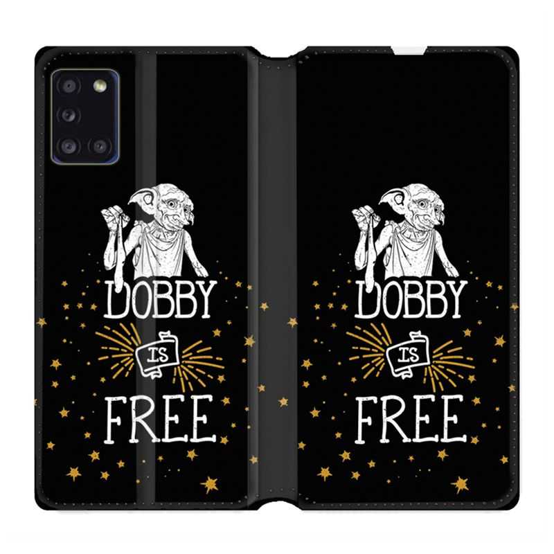 Housse cuir portefeuille pour Samsung Galaxy A31 WB License Harry Potter Dobby Free N
