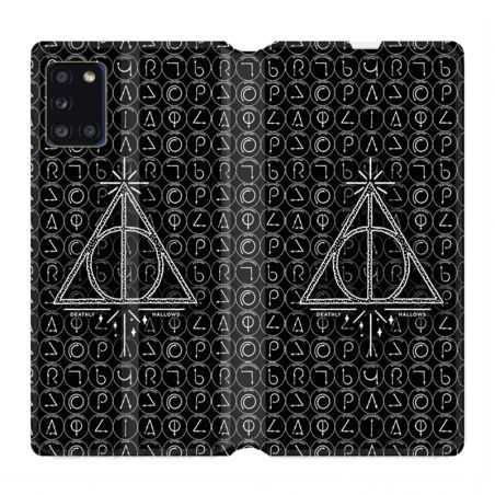 Housse cuir portefeuille pour Samsung Galaxy A31 WB License Harry Potter Triangle noir