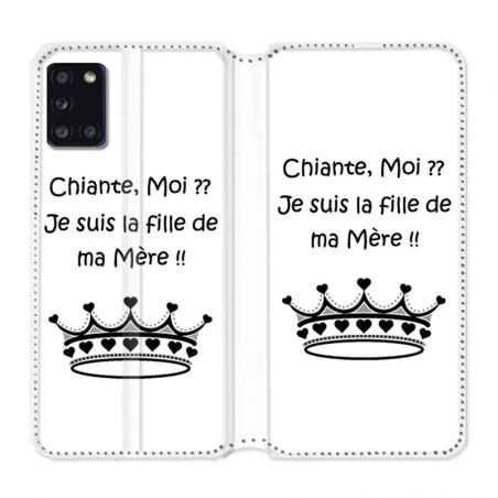 Housse cuir portefeuille pour Samsung Galaxy A31 Humour Moi Chiante