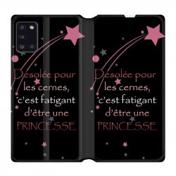 Housse cuir portefeuille pour Samsung Galaxy A31 Humour Princesse