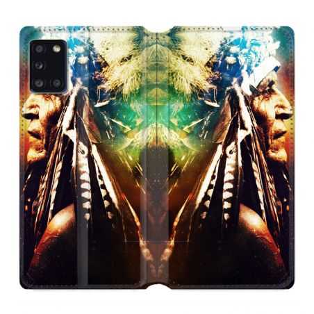 Housse cuir portefeuille pour Samsung Galaxy A31 Indien