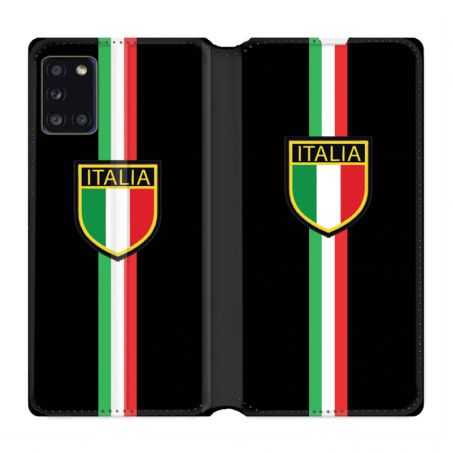 Housse cuir portefeuille pour Samsung Galaxy A31 Italie 3 Noir