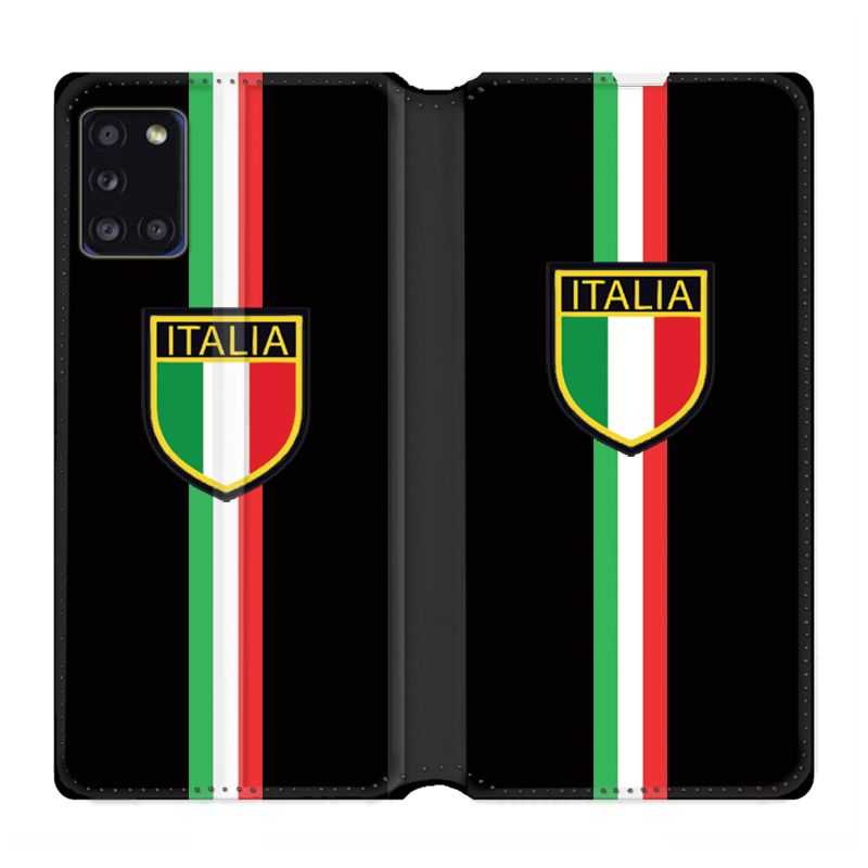 Housse cuir portefeuille pour Samsung Galaxy A31 Italie 3 Noir