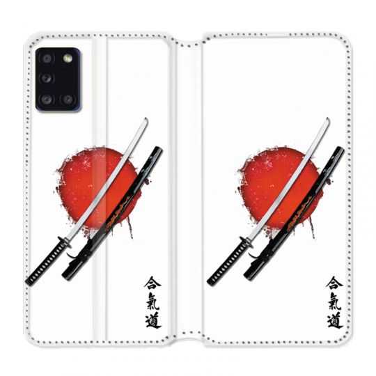 Housse cuir portefeuille pour Samsung Galaxy A31 Japon Epée