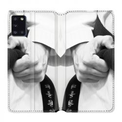 Housse cuir portefeuille pour Samsung Galaxy A31 Judo Kimono