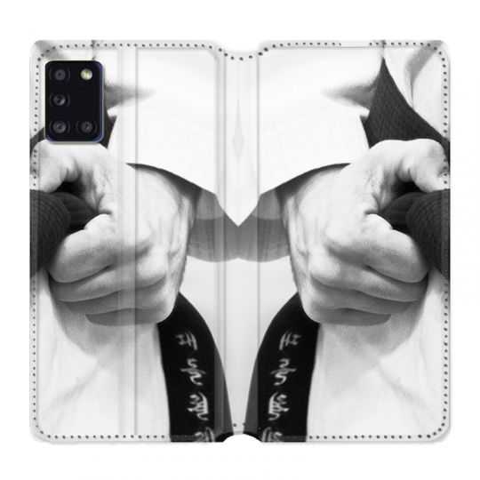 Housse cuir portefeuille pour Samsung Galaxy A31 Judo Kimono
