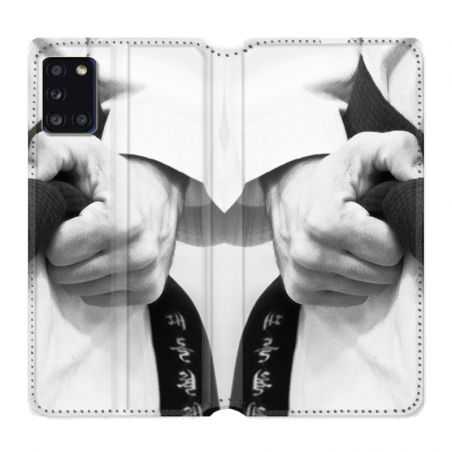 Housse cuir portefeuille pour Samsung Galaxy A31 Judo Kimono
