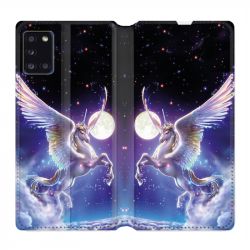 Housse cuir portefeuille pour Samsung Galaxy A31 Licorne Céleste