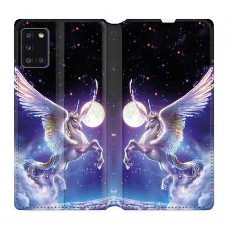 Housse cuir portefeuille pour Samsung Galaxy A31 Licorne Céleste