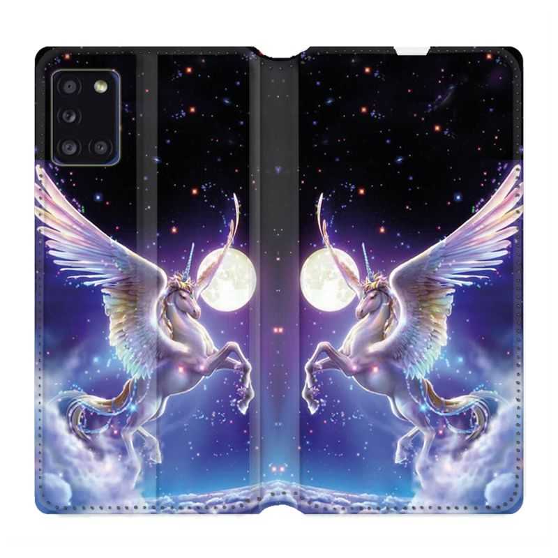 Housse cuir portefeuille pour Samsung Galaxy A31 Licorne Céleste