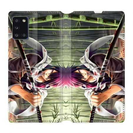 Housse cuir portefeuille pour Samsung Galaxy A31 Manga Bambou