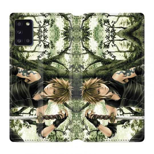 Housse cuir portefeuille pour Samsung Galaxy A31 Manga Bois