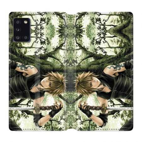 Housse cuir portefeuille pour Samsung Galaxy A31 Manga Bois