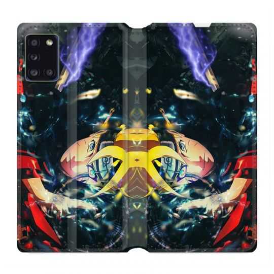 Housse cuir portefeuille pour Samsung Galaxy A31 Manga Boruto Eclair