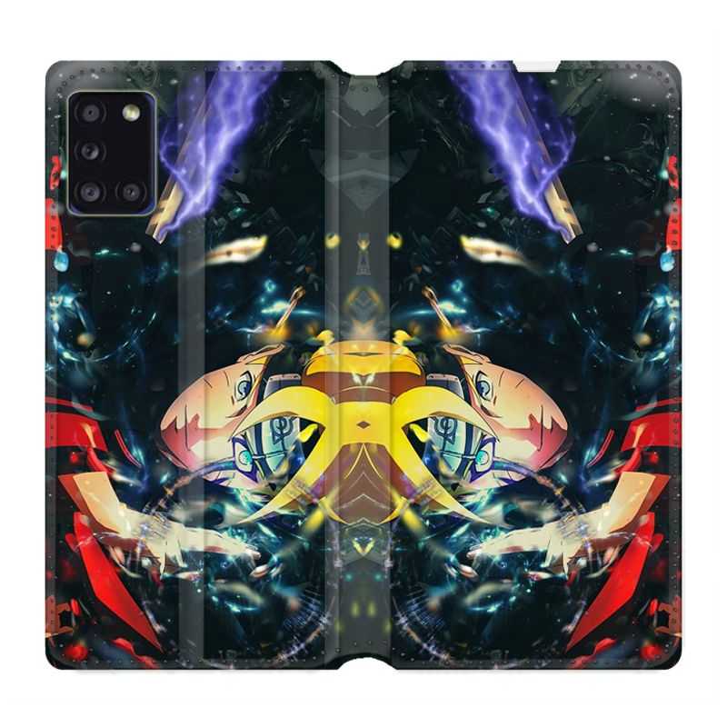 Housse cuir portefeuille pour Samsung Galaxy A31 Manga Boruto Eclair