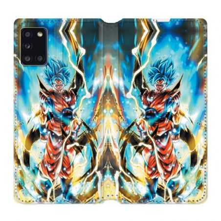 Housse cuir portefeuille pour Samsung Galaxy A31 Manga Dragon Ball Sangoku Blanc