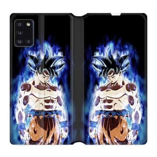 Housse cuir portefeuille pour Samsung Galaxy A31 Manga Dragon Ball Sangoku Noir