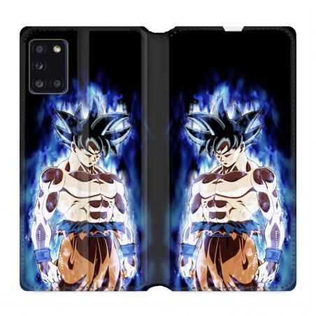 Housse cuir portefeuille pour Samsung Galaxy A31 Manga Dragon Ball Sangoku Noir