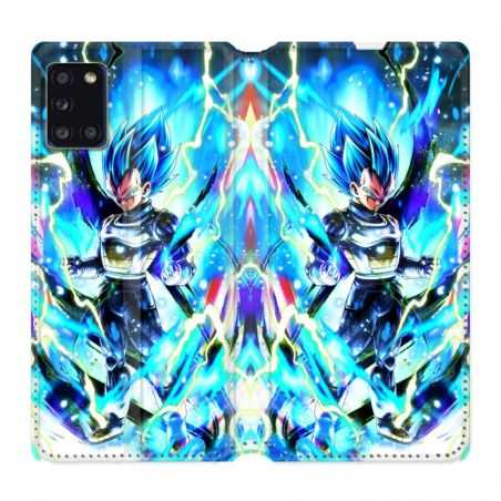 Housse cuir portefeuille pour Samsung Galaxy A31 Manga Dragon Ball Vegeta Bleu