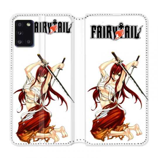 Housse cuir portefeuille pour Samsung Galaxy A31 Manga Fairy Tail Erza