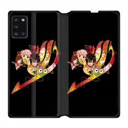 Housse cuir portefeuille pour Samsung Galaxy A31 Manga Fairy Tail Logo Noir