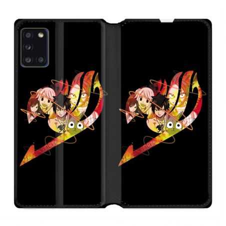 Housse cuir portefeuille pour Samsung Galaxy A31 Manga Fairy Tail Logo Noir