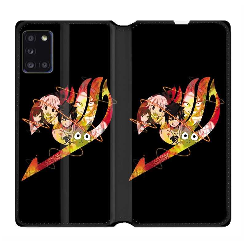 Housse cuir portefeuille pour Samsung Galaxy A31 Manga Fairy Tail Logo Noir