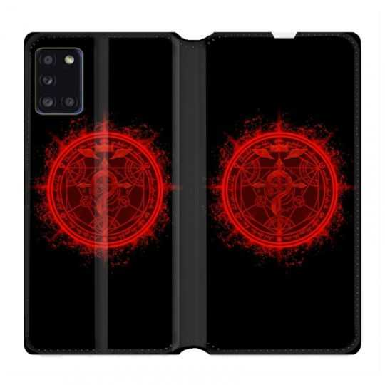 Housse cuir portefeuille pour Samsung Galaxy A31 Manga Full Alchemist Logo