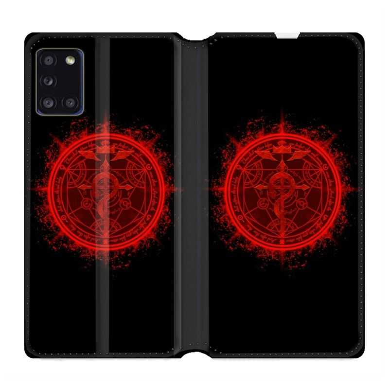Housse cuir portefeuille pour Samsung Galaxy A31 Manga Full Alchemist Logo