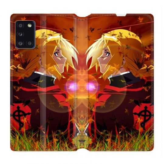 Housse cuir portefeuille pour Samsung Galaxy A31 Manga Full Alchemist Rouge