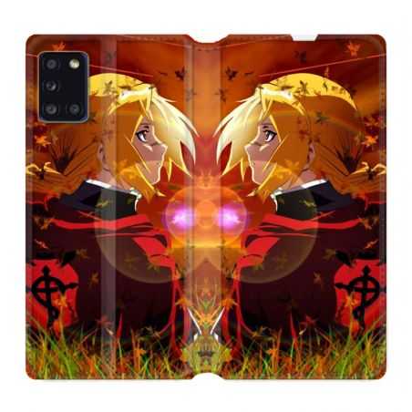 Housse cuir portefeuille pour Samsung Galaxy A31 Manga Full Alchemist Rouge