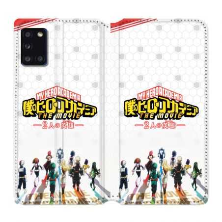 Housse cuir portefeuille pour Samsung Galaxy A31 Manga My Hero Academia Blanc