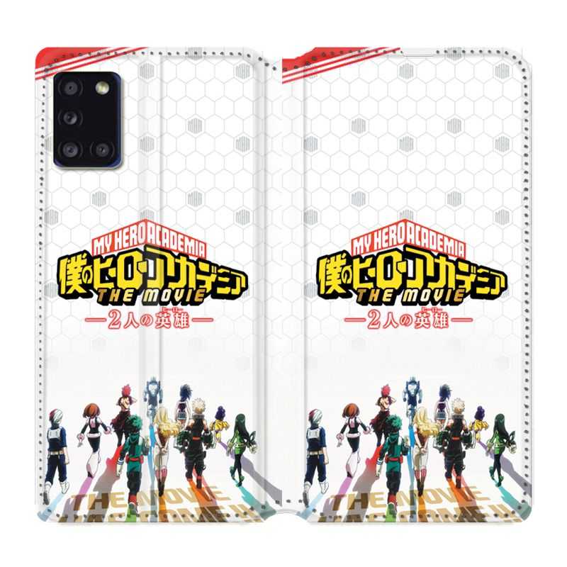 Housse cuir portefeuille pour Samsung Galaxy A31 Manga My Hero Academia Blanc