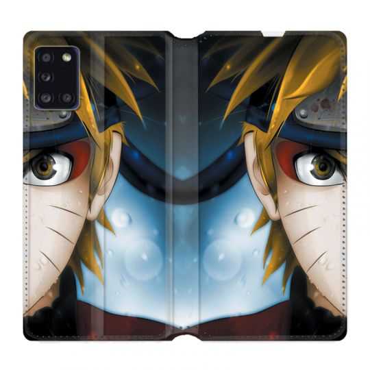 Housse cuir portefeuille pour Samsung Galaxy A31 Manga Naruto Blanc
