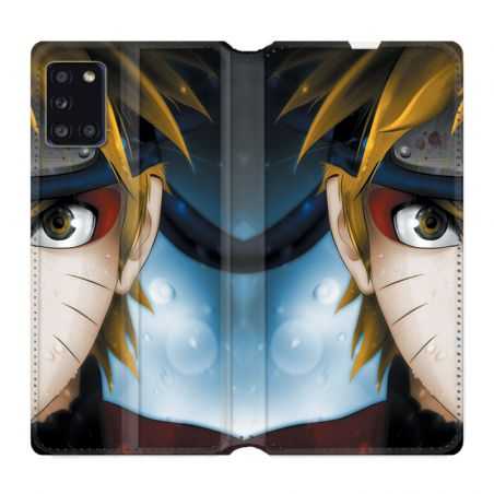 Housse cuir portefeuille pour Samsung Galaxy A31 Manga Naruto Blanc