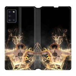Housse cuir portefeuille pour Samsung Galaxy A31 Manga One Piece Ace Noir