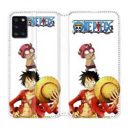 Housse cuir portefeuille pour Samsung Galaxy A31 Manga One Piece Chopper