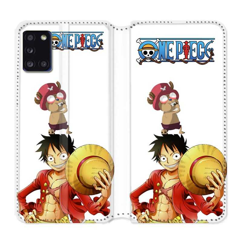 Housse cuir portefeuille pour Samsung Galaxy A31 Manga One Piece Chopper