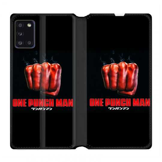 Housse cuir portefeuille pour Samsung Galaxy A31 Manga One Punch Man Poing