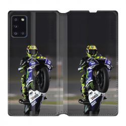 Housse cuir portefeuille pour Samsung Galaxy A31 Moto Wheeling