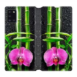Housse cuir portefeuille pour Samsung Galaxy A31 Orchidee Bambou