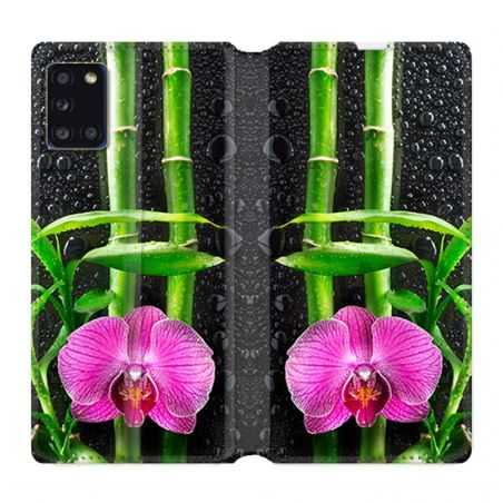 Housse cuir portefeuille pour Samsung Galaxy A31 Orchidee Bambou