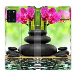 Housse cuir portefeuille pour Samsung Galaxy A31 Orchidee Eau