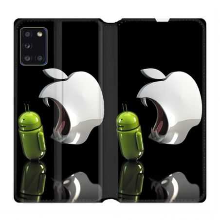 Housse cuir portefeuille pour Samsung Galaxy A31 Pomme Dent