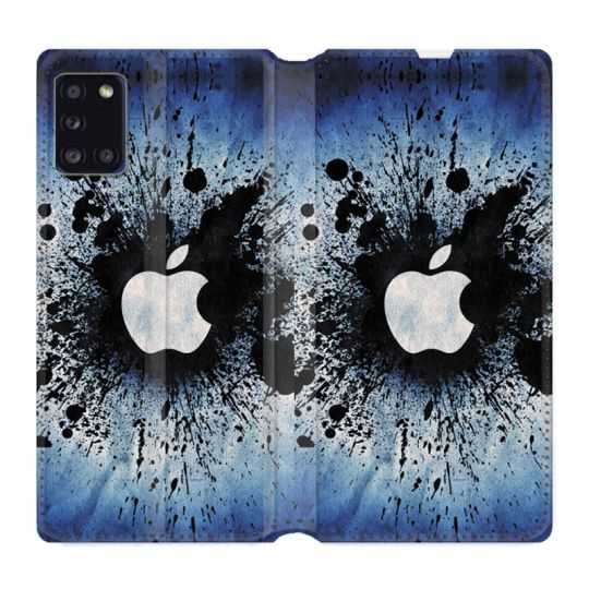 Housse cuir portefeuille pour Samsung Galaxy A31 Pomme Eclaboussure
