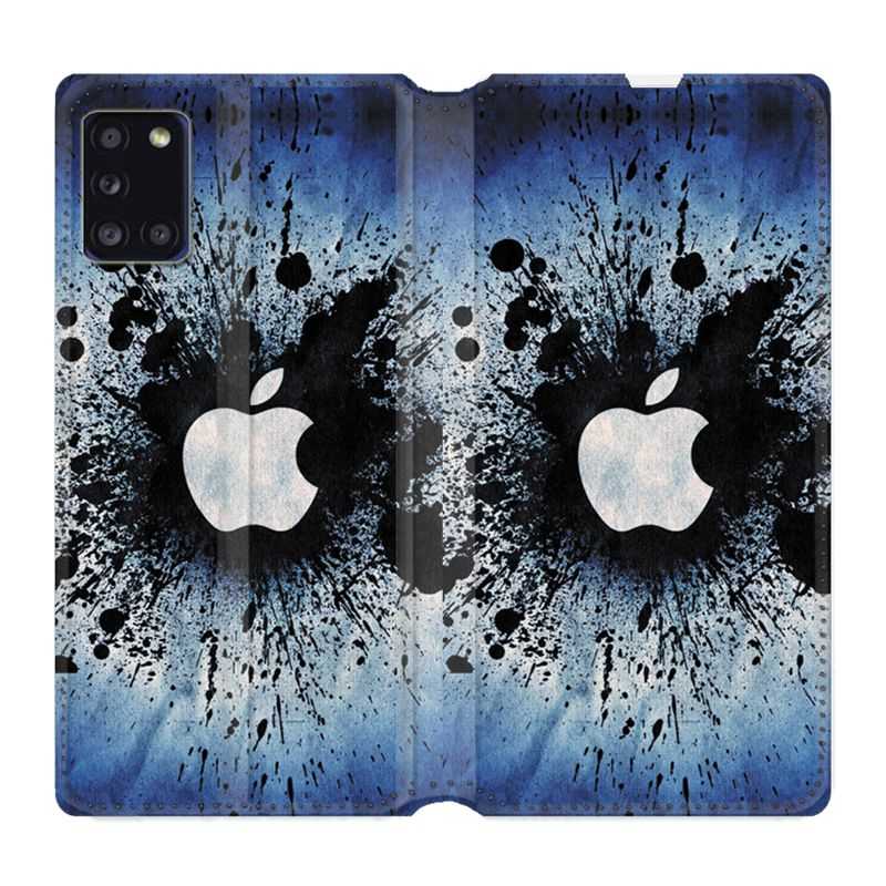 Housse cuir portefeuille pour Samsung Galaxy A31 Pomme Eclaboussure